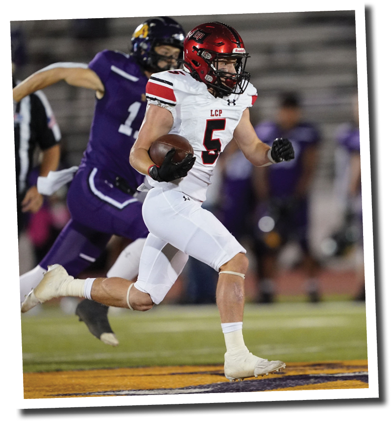 RB Judge Thomason takes a handoff up the middle in for a touchdown  Lubbock-Cooper vs  Abilene Wylie  Photo by: Aaron Baxter