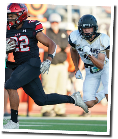 Kaleb Stripling (22) breaks free for a long run deep into Andrews territory  Lubbock-Cooper vs  Andrews  Photo by: Aaron Baxter