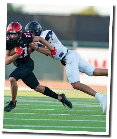 Callan Ritz (27) returns an interception  Lubbock-Cooper vs  Andrews  Photo by: Aaron Baxter
