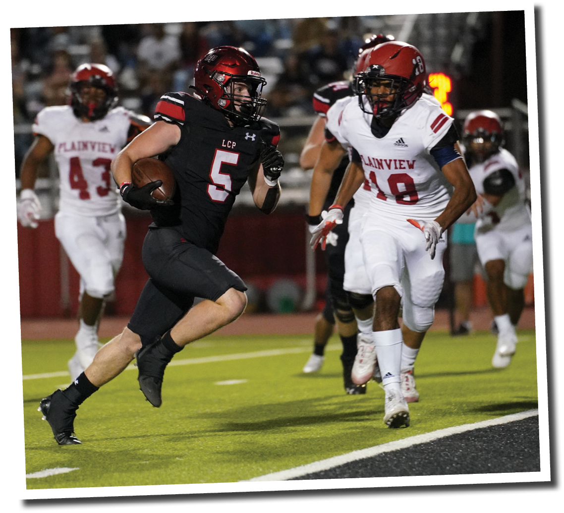 Judge Thomason (5) runs for a touchdown  Lubbock-Cooper vs  Plainview  Photo by: Aaron Baxter