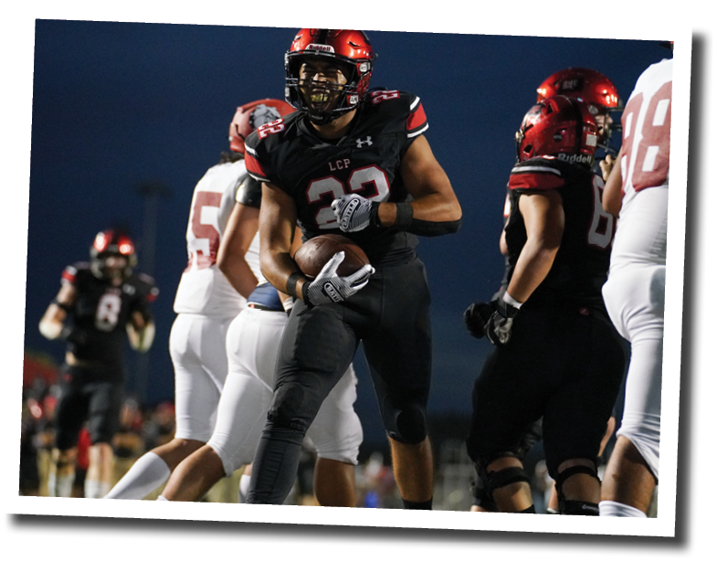 Kaleb Stripling (22) gets into the endzone on a short run  Lubbock-Cooper vs  Plainview  Photo by: Aaron Baxter