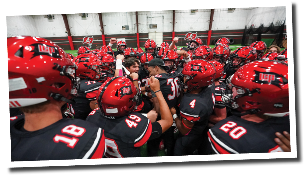 Ethan Elkins (36) makes a surprise appearance to the team before the game after his successful heart surgery  Lubbock-Cooper vs  Plainview  Photo by: Aaron Baxter