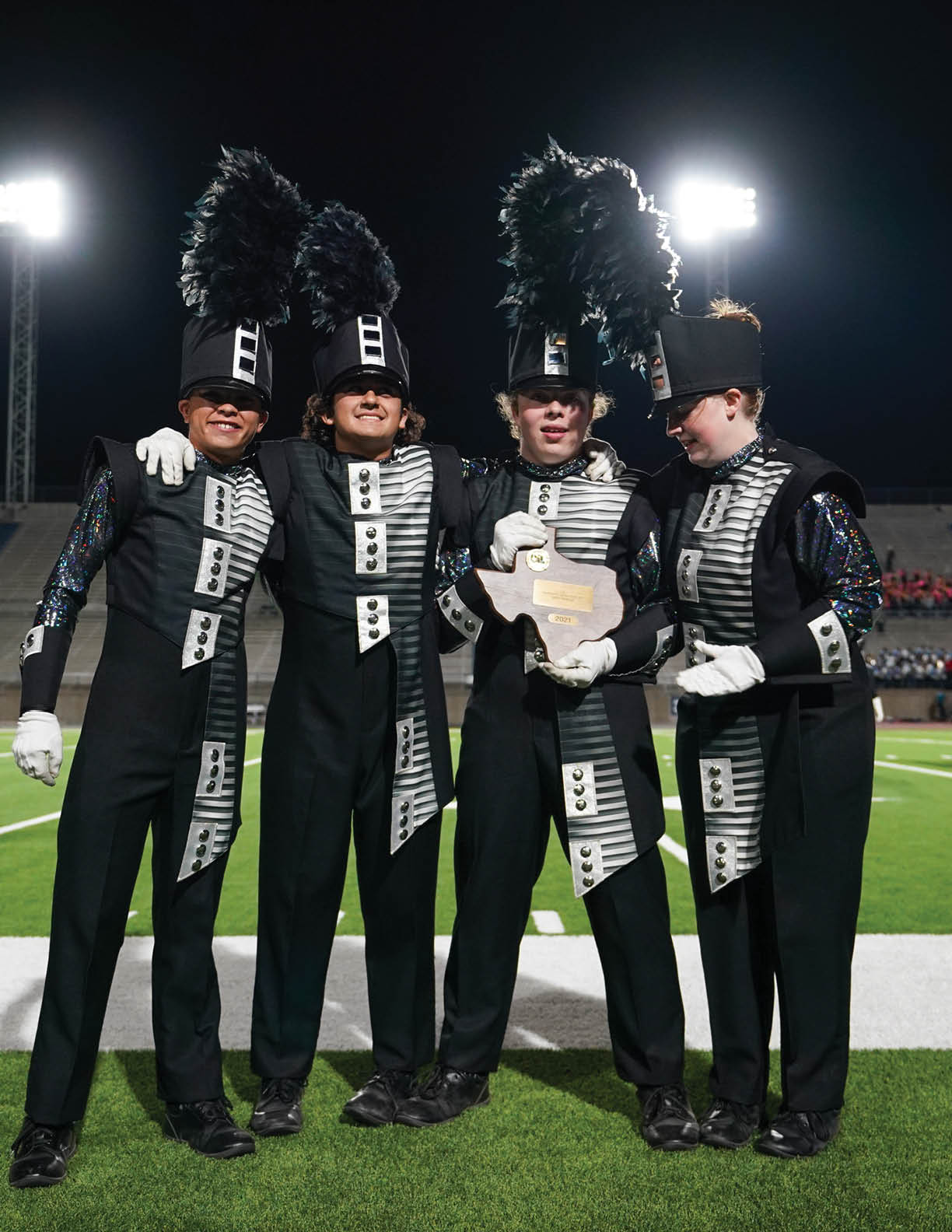 Lubbock-Cooper Pirate Pride Band at the UIL Area A Marching Contest, 2021  Photo by: Aaron Baxter