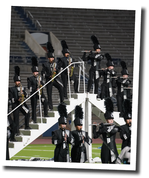 Lubbock-Cooper Pirate Pride Band at the UIL Area A Marching Contest, 2021  Photo by: Aaron Baxter