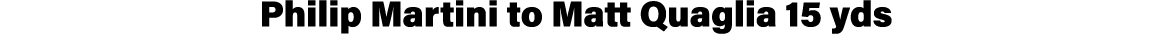 Philip Martini to Matt Quaglia 15 yds