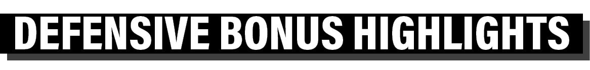 defensive bonus HIGHLIGHTS