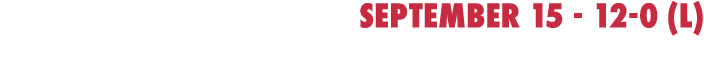 september 15 - 12-0 (L) vs island Coast