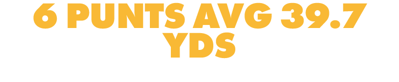 6 punts avg 39.7 yds