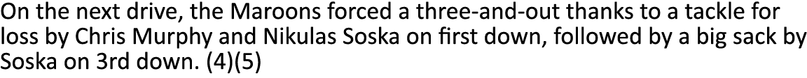 On the next drive, the Maroons forced a three-and-out thanks to a tackle for loss by Chris Murphy and Nikulas Soska o...