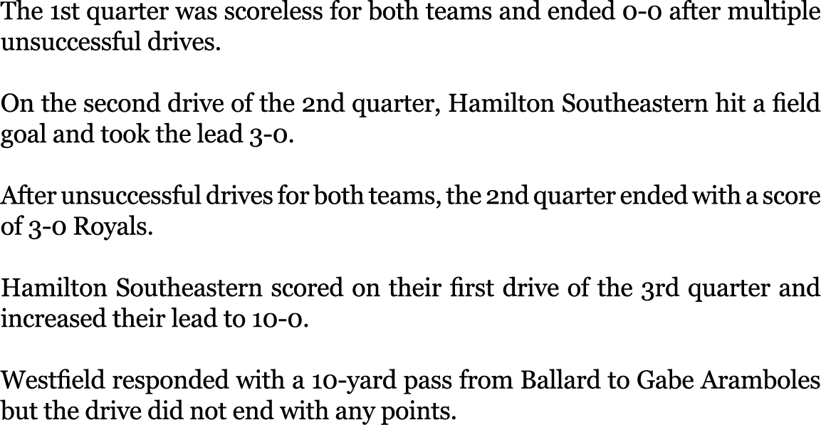 The 1st quarter was scoreless for both teams and ended 0 0 after multiple unsuccessful drives. On the second drive of...
