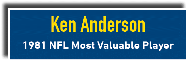 Ken Anderson 1981 NFL Most Valuable Player