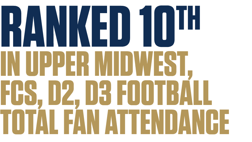 RANKED 10TH IN UPPER MIDWEST, FCS, D2, D3 FOOTBALL TOTAL FAN ATTENDANCE