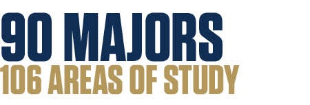 90 MAJORS 106 AREAS OF STUDY 