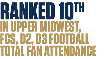 RANKED 10TH IN UPPER MIDWEST, FCS, D2, D3 FOOTBALL TOTAL FAN ATTENDANCE