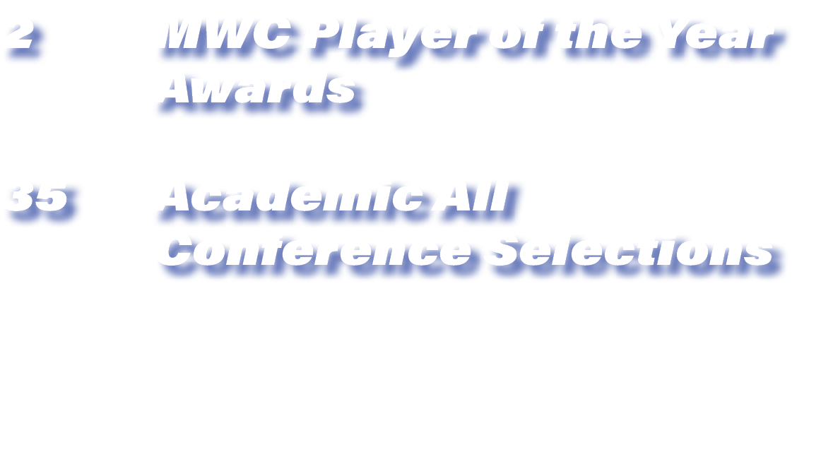2 MWC Player of the Year   Awards 35 Academic All   Conference Selections  