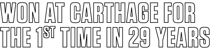 Won at Carthage for the 1st time in 29 years