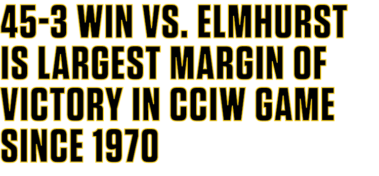 45 3 win vs. Elmhurst is largest margin of victory in CCIW game since 1970