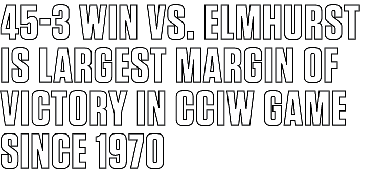 45 3 win vs. Elmhurst is largest margin of victory in CCIW game since 1970