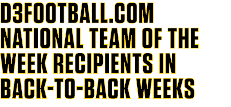 d3football.com national team of the week recipients in back to back weeks