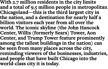 With 2.7 million residents in the city limits and a total of 9.5 million people in metropolitan Chicagoland—this is t...