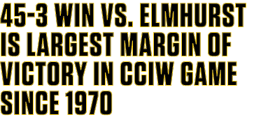 45 3 win vs. Elmhurst is largest margin of victory in CCIW game since 1970