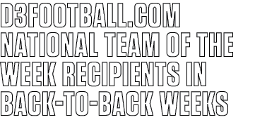 d3football.com national team of the week recipients in back to back weeks