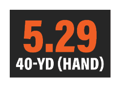 5.29 40 YD (hand)