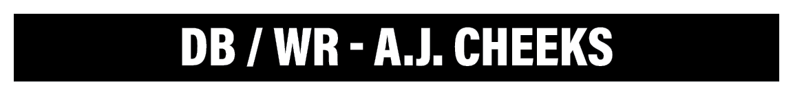 DB   WR - A J  Cheeks