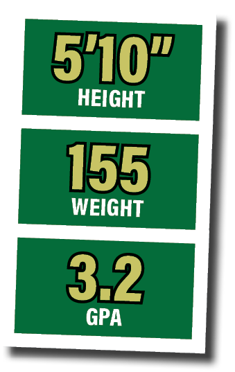 5 10  height,155 weight,3 2 gp