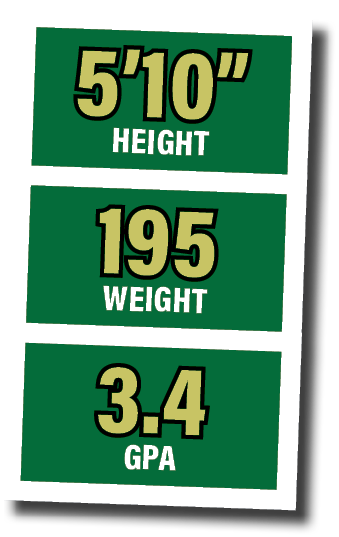 5 10  height,195 weight,3 4 gp