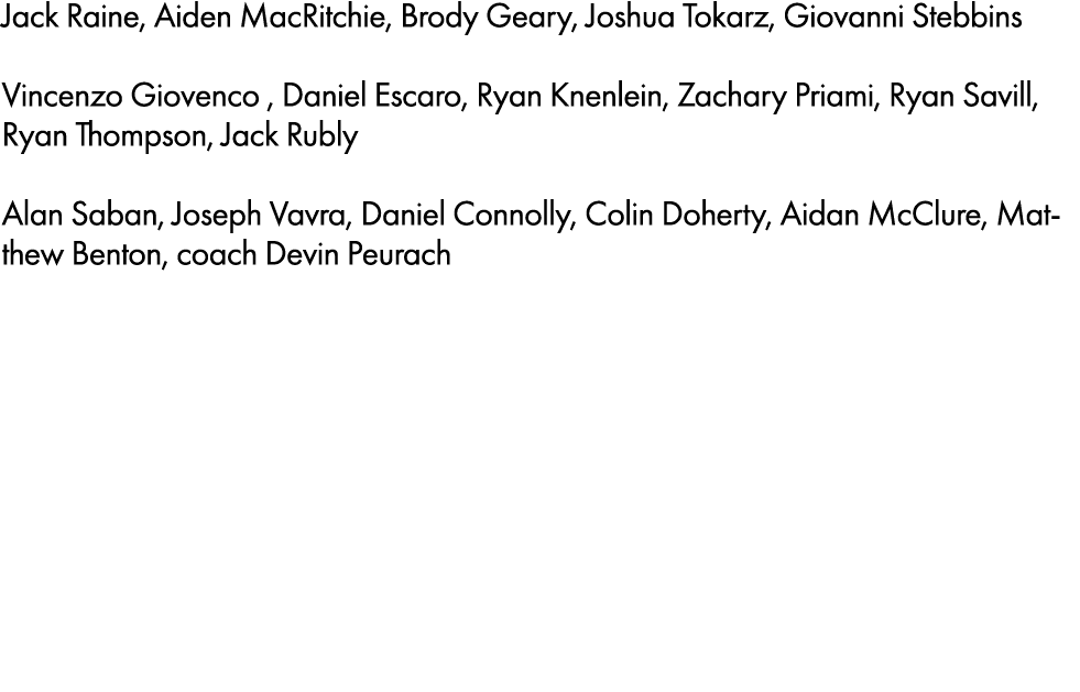 Jack Raine, Aiden MacRitchie, Brody Geary, Joshua Tokarz, Giovanni Stebbins Vincenzo Giovenco , Daniel Escaro, Ryan K...