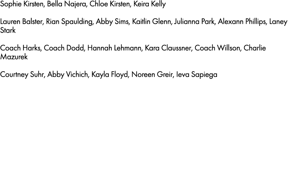 Sophie Kirsten, Bella Najera, Chloe Kirsten, Keira Kelly Lauren Balster, Rian Spaulding, Abby Sims, Kaitlin Glenn, Ju...