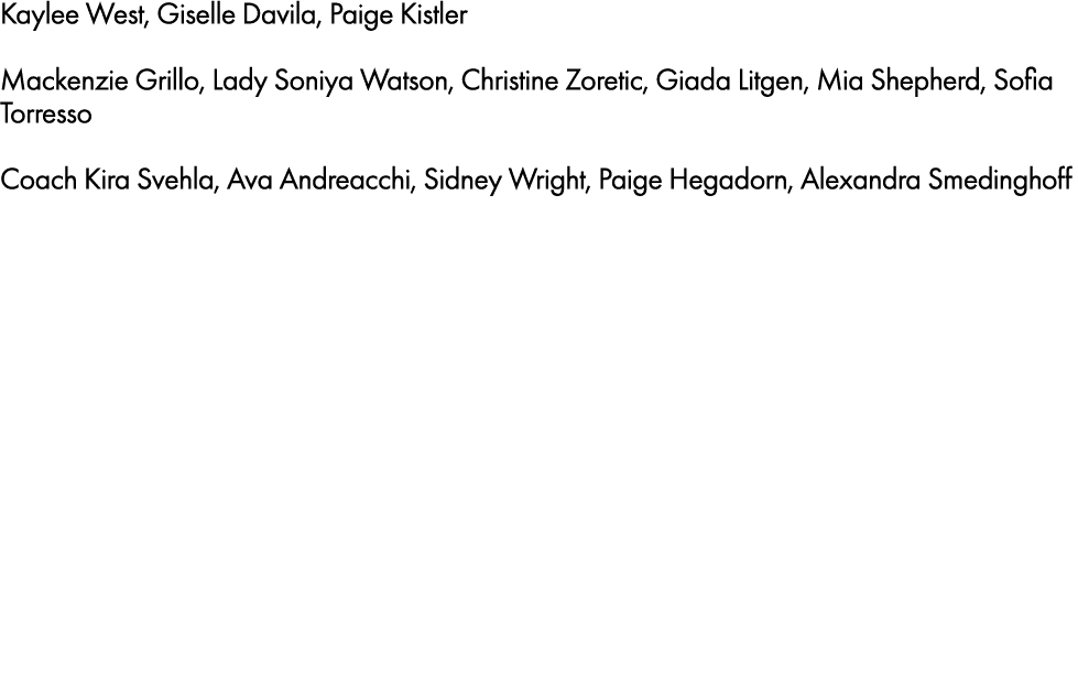 Kaylee West, Giselle Davila, Paige Kistler Mackenzie Grillo, Lady Soniya Watson, Christine Zoretic, Giada Litgen, Mia...