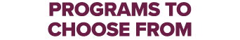 programs to choose from
