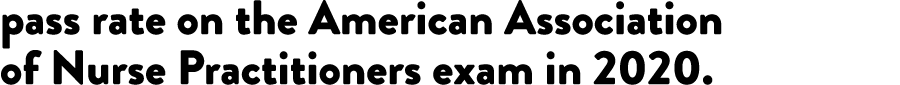 pass rate on the American Association of Nurse Practitioners exam in 2020.