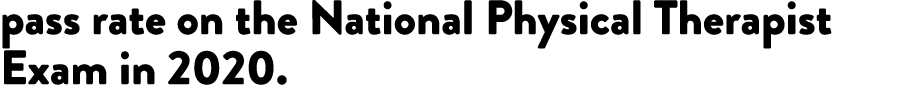 pass rate on the National Physical Therapist Exam in 2020.