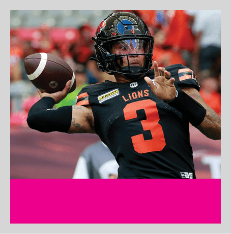 VANCOUVER, BC - JULY 22: The Saskatchewan Roughriders play the BC Lions at BC Place July 22, 2023 at BC Place in Vancouver, British Columbia, Canada. (Photo by Jeff Vinnick/BC Lions) 