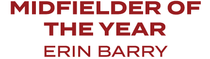 midfielder of the year erin barry