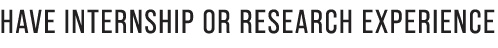 have internship or research experience