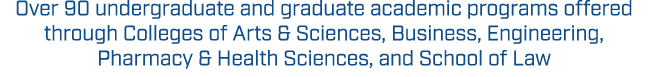 Over 90 undergraduate and graduate academic programs offered through Colleges of Arts & Sciences, Business, Engineeri...